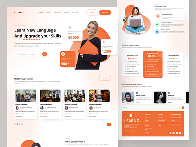 Learno (Edtech) Website Design branding design illustration uiux webdesign website design