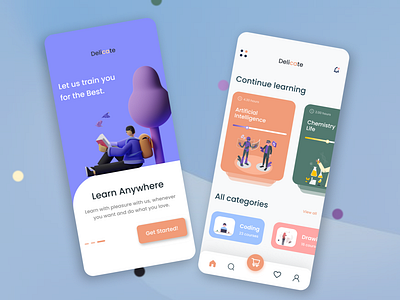 E-learning App Design app design branding design illustration uidesign