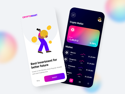 Crypto Wallet App Design app design cryptoappdesign design fintech website design