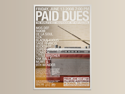 Paid Dues Hip Hop Festival Promo Poster hip hop hip hop hiphop poster poster design