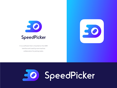 SpeedPicker Logo for AMR Robot graphic design logo ui