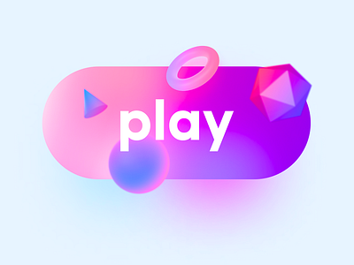 Play Button for Music App 3d ui