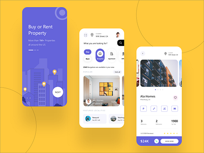 Real Estate Mobile Application Design by MultiQoS design flat minimal mobile app development mobile application mobile application design multiqos property management property search real estate typography ui ui ux user experience user experience prototype userinterface ux web development