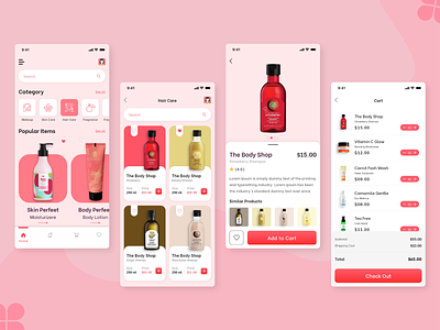 Beauty & Cosmetic Shop App Design