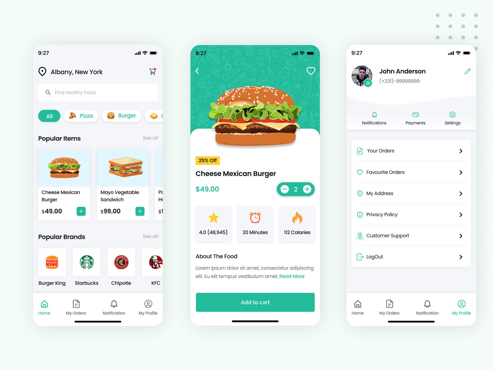 Food application. Food delivery app UX.