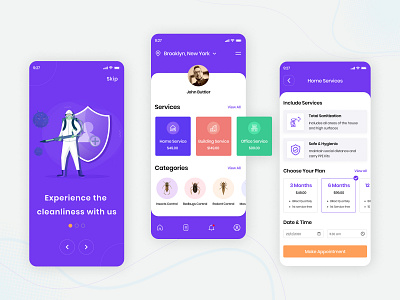 Pest Control App app design app ui design home cleaning mobile app mobile app design mobile app development mobile application mobile application design mobile applications pest pest control pest control app pest management ui ux user experience