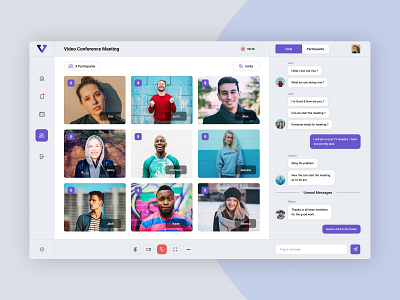 Video Conference Web App chat chat app conference meeting meeting room meetings meetup ui design uidesign uiux video video call video chat video conferencing video meetings web app web apps web conference web design zoom