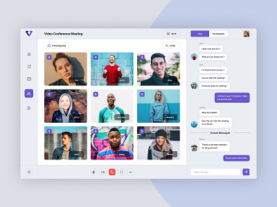 Video Conference Web App chat chat app conference meeting meeting room meetings meetup ui design uidesign uiux video video call video chat video conferencing video meetings web app web apps web conference web design zoom
