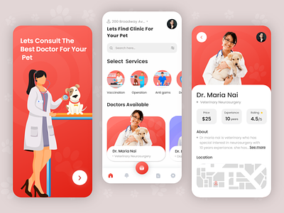 Pet Veterinary Clinic App Design apps for veterinarians doctor appointment interface minimal mobile app mobile app design mobile design pet app pet care pet clinic telemedicine for veterinary ui design ui designer ux design veterinarian veterinary veterinary app veterinary app design veterinary clinic veterinary telemedicine market