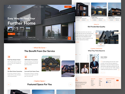 Real Estate Landing Page accommodation appartment buy sell rent home home finder home rent house house rent landing page property search real estate real estate agency realestate rent property rental rentals renting ui ux web design