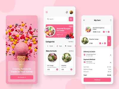 Ice Cream Shop App Design