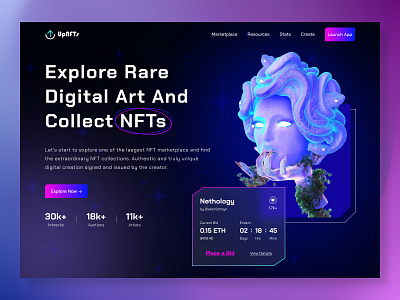 Up NFTs - NFT Marketplace Landing Page