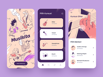 Musikita Course App app course digital art drawing illustration mobile music procreate texture vocal
