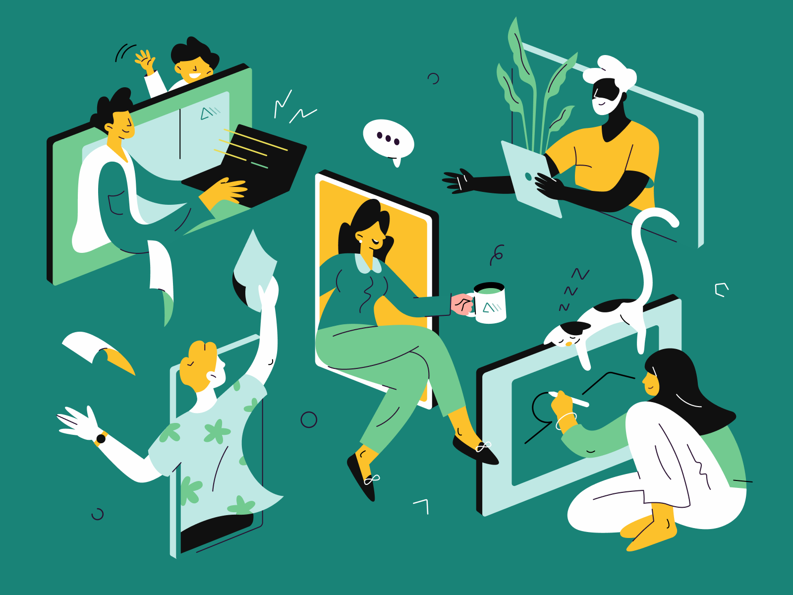 Remote Working Illustration by Papay Paperpillar for Paperpillar on ...