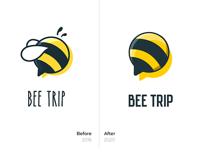 Beetrip before after bee bee logo before after branding design flatdesign hive honey illustration illustrator logo logo branding logo design minimal vector