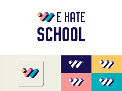 Rejected Logo We Hate School branding design education flat flatdesign icon logo logo design minimal rejected school typography vector w w letter logo w logo