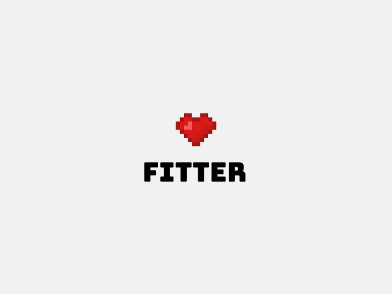 Logo - Fitter branding dating app flatdesign game logo pixel pixel art