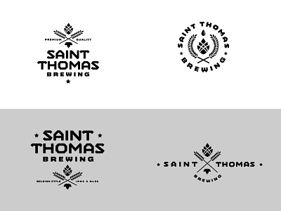 St. Thomas Brewing Co."Modern Hipster" Concept beer craft logo