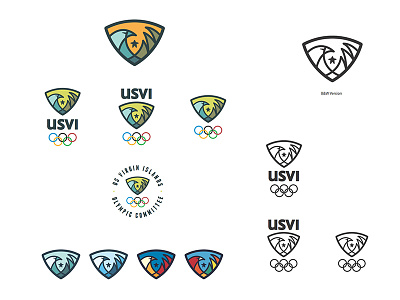 Rejected USVI Olympic Logo concept eagle logo olympic wave