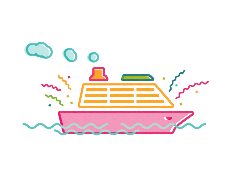 Cruise Ship illustration vessel steam boat cruise ship