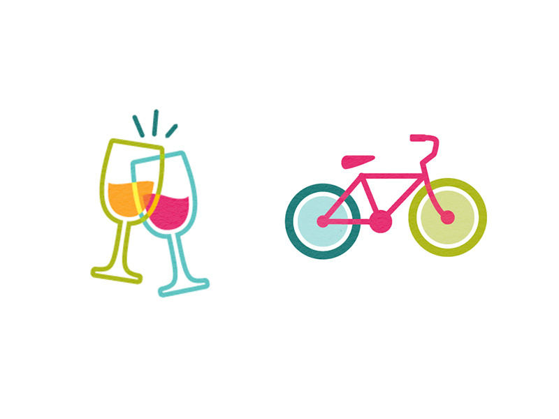 Cheers & Ride cheers bicycle glass wine