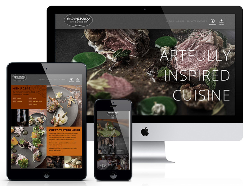 Website Design for Epernay Bistro & Wine Bar wine bar bistro restaurant responsive ui web design front-end