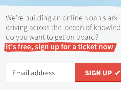 Call to Action button email free input marker red sign up signup
