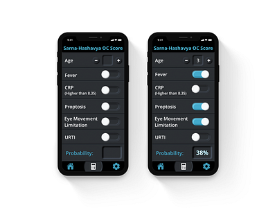 OC Score Calculator app calculator dailyui dailyui 004 dark theme design light theme neumorphism ui ux