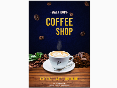 Poster Coffee Shop branding coffee coffee shop design design art espresso freelance fresh gimp latte portfolio poster a day poster art poster design product promotion simple design