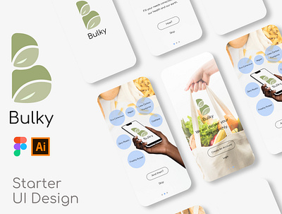 Bulky Grocery App UI Design app logo minimal ui ux