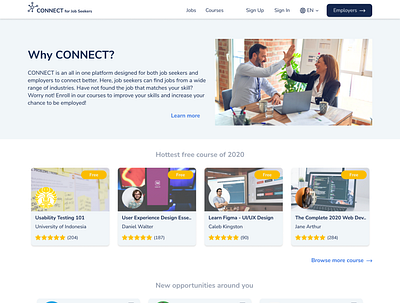 CONNECT - Landing Page (Job Seeker) ui ux web design website