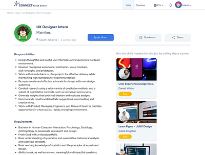 CONNECT - Vacancy Details (Job Seeker) ui uiux ux web webdesign website website design