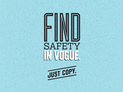 Find Safety In Vogue poster typography