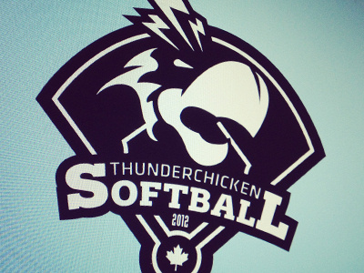 Thunderchicken Softball baseball branding chicken icon logo softball sports