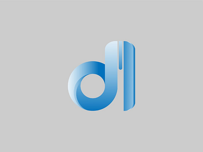 Logo dinomars style 3d with gradient colour