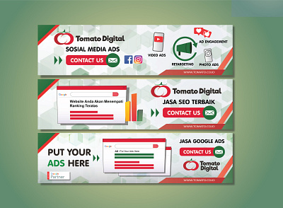 Banner Ads Promotion For Tomato Digital advertising banner ad banner ad design branding design google ads graphic design illustration vector website