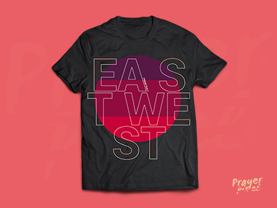 Prayer Pixel - East West© T-Shirt Design apparel designs flat ui color prayer pixel t-shirt tees