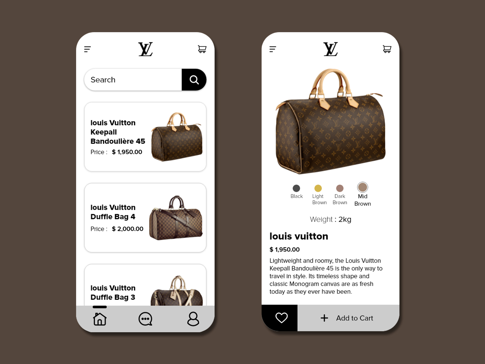 LV Online Shopping Mobile App by Minhal Ali Awan on Dribbble