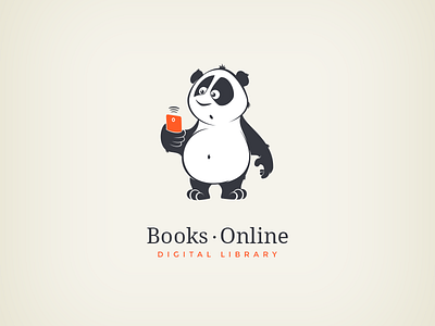 Books Online v1.1 animal book books campaign design graphic illustration learn logo panda poster read