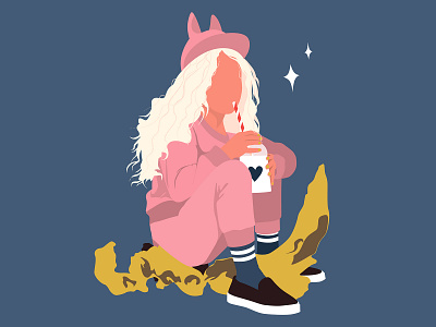 girl-rabbit character characterdesign design flat girl girl character illustration minimal vector vector illustration