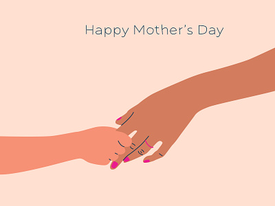 Mother's Day card flat illustration minimal mother mother day vector