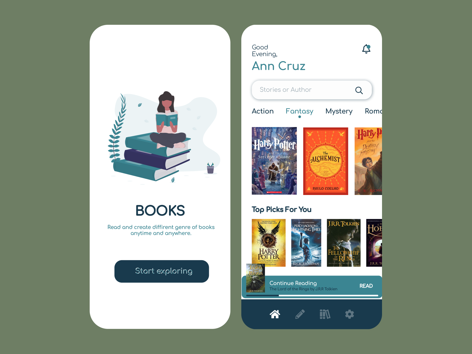Book App Light Mode by Ann Cruz on Dribbble
