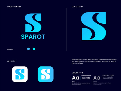 Modern S Letter Logo Design Branding for Sparot | Gradient Logo abstract logo app icon logo brand identity branding design gradient logo gradients lettermark logo logo design logo designer logo mark logotype modern logo modern s logo monogram logo s letter logo s logo s logo mark symbol