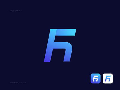 h + f modern letter logo mark + h letter logo + f letter logo