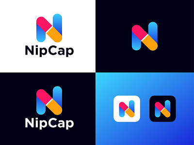 N + Capsule Logo Design-N Medical Logo-Medicine Pharmacy Logo