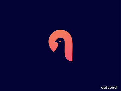 q + bird logo | modern logo | q letter negative space logodesign