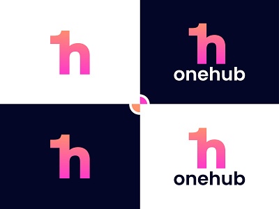 onehub logo design - h letter logo - one logo design