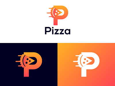 Pizza And Letter P Logo