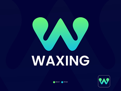 Waxing Logo Concept - Modern W Letter Mark Geometric Logo