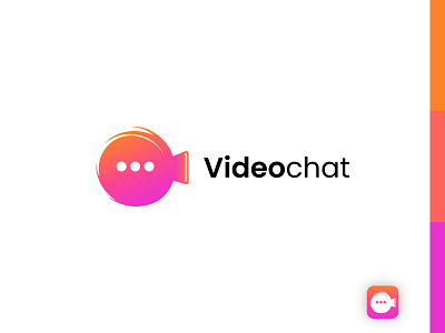 Video Chat Logo abstract gradient logo design app icon brand identity branding business communication chat bubble chat icon chat logo confernce connection ios logo logo design logo mark logos meeting social software icon logo vector icon mark symbol video